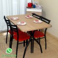 DO 1113.20 - 6 ( MX 218.20 - DO448.20 ) Conjunto mesa e cadeiras em base estrutural em pintura epxi preto fosco.