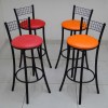Banquetas para padaria altas vermelho e laranja