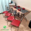 Conjunto mesa e quatro cadeiras DO 447 cromadas