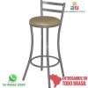 Banqueta DO 310 alta cinza encosto chapa dunas branco