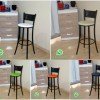 Banquetas altas pretas encosto em junco