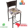 Banquetas DO 325.60.20 m�dia preto fosco encosto junco sint�tico marrom tabaco